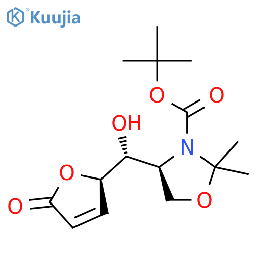 3-Oxazolidinecarboxylicacid, 4-[(2,5-dihydro-5-oxo-2-furanyl)hydroxymethyl]-2,2-dimethyl-,1,1-dimethylethyl ester, [4S-[4R*[S*(S*)]]]- (9CI) structure