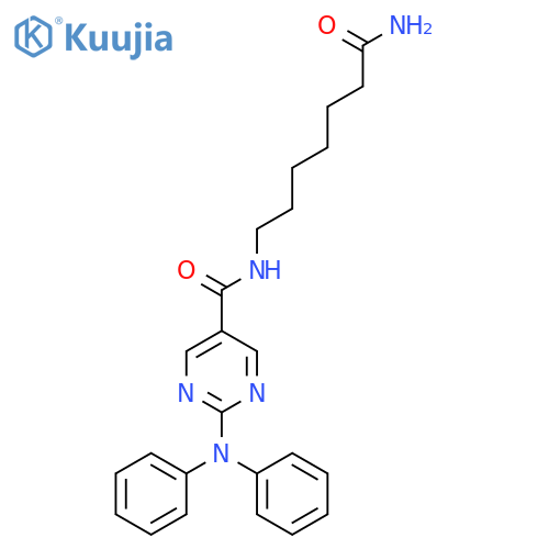 N-(7-Amino-7-oxoheptyl)-2-(N-phenylanilino)pyrimidine-5-carboxamide structure