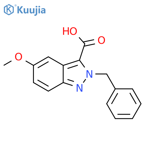 2-benzyl-5-methoxy-indazole-3-carboxylic acid structure