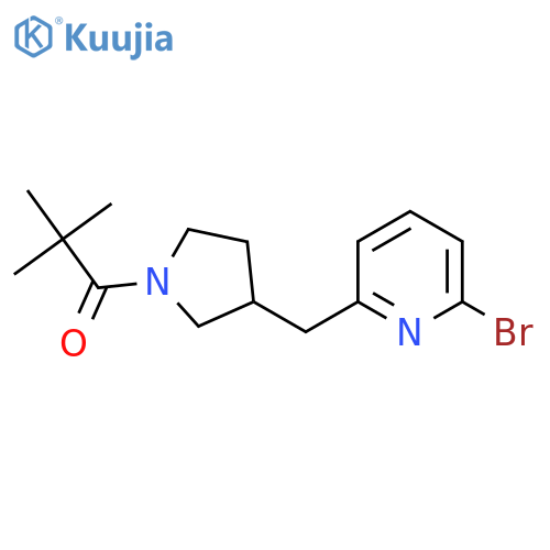 1-(3-((6-Bromopyridin-2-yl)methyl)pyrrolidin-1-yl)-2,2-dimethylpropan-1-one structure