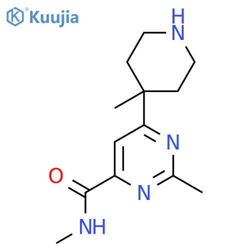 N,2-Dimethyl-6-(4-methylpiperidin-4-yl)pyrimidine-4-carboxamide structure