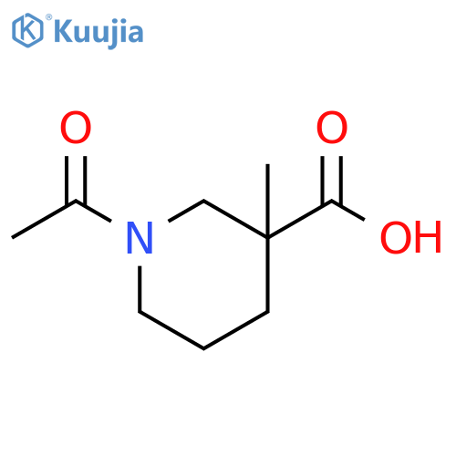 1-acetyl-3-methylpiperidine-3-carboxylic acid structure