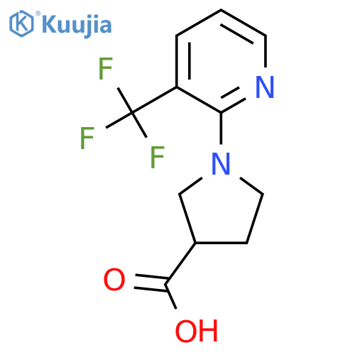 1-[3-(Trifluoromethyl)pyridin-2-yl]pyrrolidine-3-carboxylic acid structure