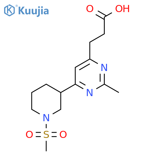 3-(2-Methyl-6-(1-(methylsulfonyl)piperidin-3-yl)pyrimidin-4-yl)propanoic acid structure