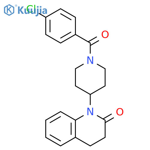 Piperidine, 1-(4-chlorobenzoyl)-4-(3,4-dihydro-2-oxo-1(2H)-quinolinyl)- structure