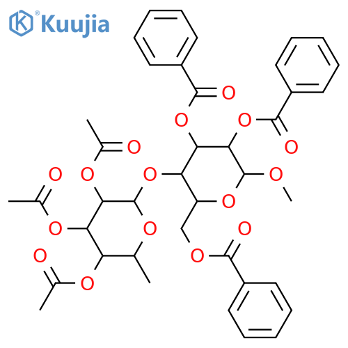 4-O-α-L-Rhamnopyranosyl-D-glucose; α-Pyranose-form, Me glycoside, 2',3',4'-tri-O-acetyl, 2,3,6-tri-O-benzoyl structure