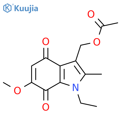 1H-Indole-4,7-dione, 3-[(acetyloxy)methyl]-1-ethyl-6-methoxy-2-methyl- structure