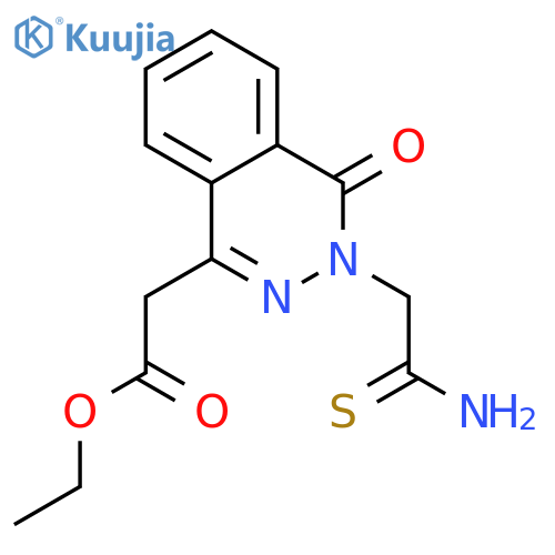 Ethyl 2-3-(2-amino-2-thioxoethyl)-4-oxo-3,4-dihydrophthalazin-1-ylacetate structure