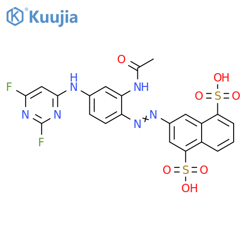 1,5-Naphthalenedisulfonic acid, 3-[2-[2-(acetylamino)-4-[(2,6-difluoro-4-pyrimidinyl)amino]phenyl]diazenyl]- structure
