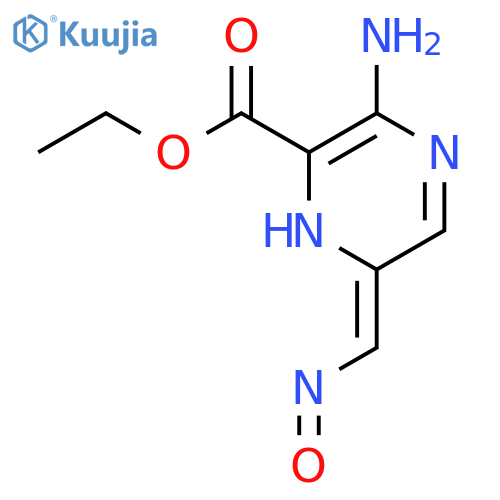 2-Pyrazinecarboxylicacid, 3-amino-6-[(hydroxyimino)methyl]-, ethyl ester structure