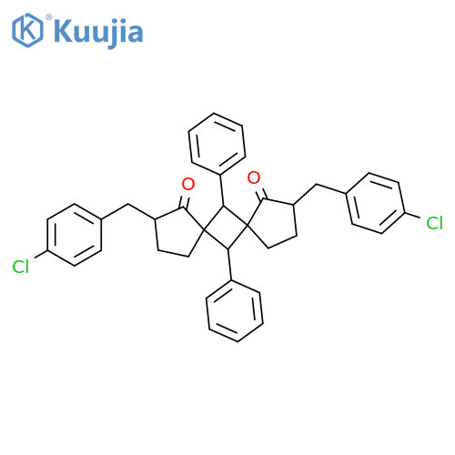 Dispiro[4.1.4.1]dodecane-1,8-dione,2,9-bis[(4-chlorophenyl)methyl]-6,12-diphenyl- structure