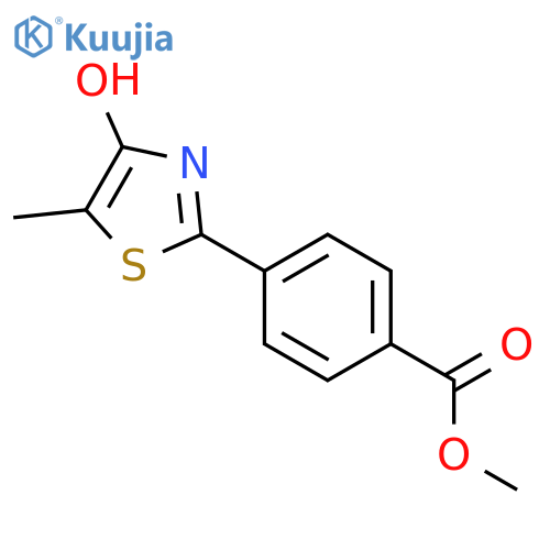 Benzoic acid, 4-(4-hydroxy-5-methyl-2-thiazolyl)-, methyl ester structure