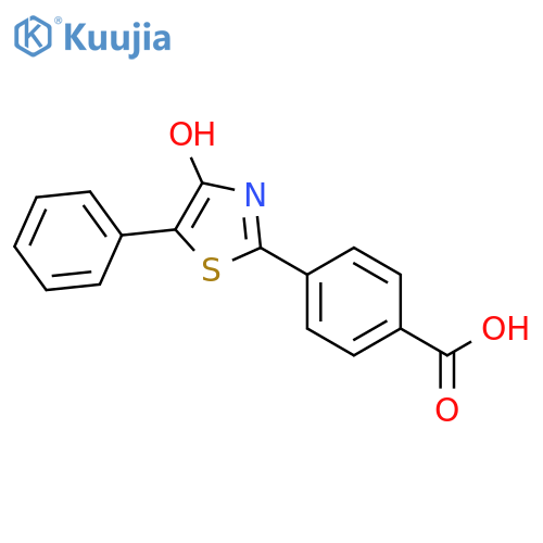Benzoic acid, 4-(4-hydroxy-5-phenyl-2-thiazolyl)- structure