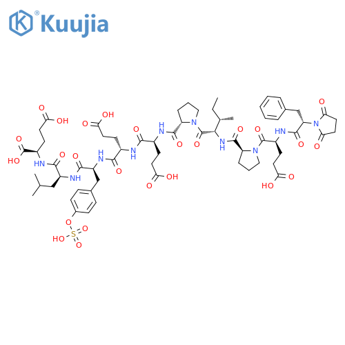 D-Glutamic acid,N-[N-[N-[N-[N-[1-[N-[1-[N-[N-(3-carboxy-1-oxopropyl)-L-phenylalanyl]-L-a-glutamyl]-L-prolyl]-L-isoleucyl]-L-prolyl]-L-a-glutamyl]-L-a-glutamyl]-O-sulfo-L-tyrosyl]-L-leucyl]-(9CI) structure