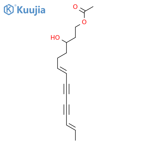 (6E,12E)-3-hydroxytetradeca-6,12-dien-8,10-diyn-1-yl acetate structure