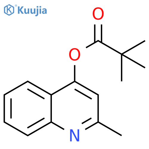 Propanoic acid, 2,2-dimethyl-, 2-methyl-4-quinolinyl ester structure