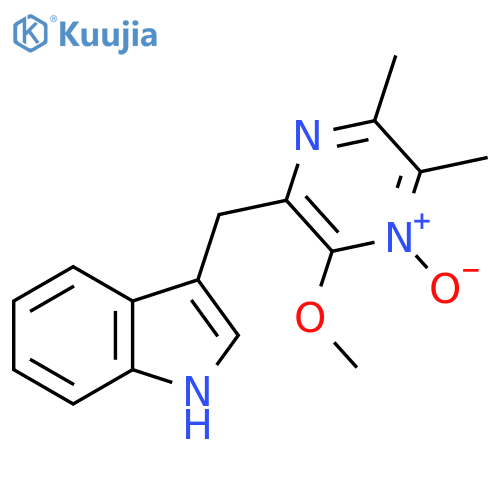 1H-Indole, 3-[(3-methoxy-5,6-dimethyl-4-oxidopyrazinyl)methyl]- structure