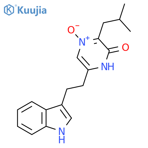 2(1H)-Pyrazinone, 6-[2-(1H-indol-3-yl)ethyl]-3-(2-methylpropyl)-, 4-oxide structure