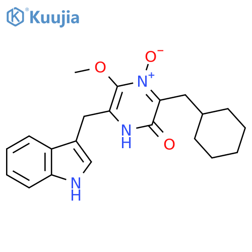 2(1H)-Pyrazinone,3-(cyclohexylmethyl)-6-(1H-indol-3-ylmethyl)-5-methoxy-, 4-oxide structure