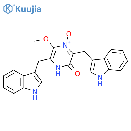 2(1H)-Pyrazinone, 3,6-bis(1H-indol-3-ylmethyl)-5-methoxy-, 4-oxide structure