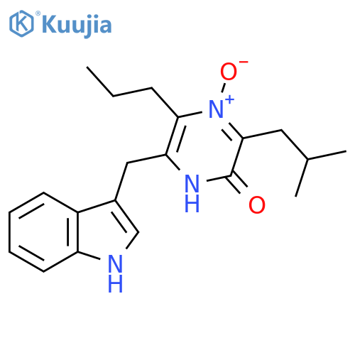 2(1H)-Pyrazinone, 6-(1H-indol-3-ylmethyl)-3-(2-methylpropyl)-5-propyl-,4-oxide structure