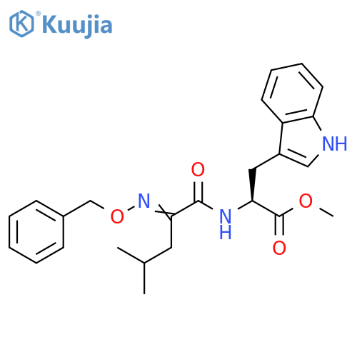 L-Tryptophan, N-[4-methyl-1-oxo-2-[(phenylmethoxy)imino]pentyl]-, methyl ester (9CI) structure