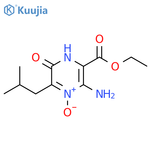 Pyrazinecarboxylic acid,3-amino-1,6-dihydro-5-(2-methylpropyl)-6-oxo-, ethyl ester, 4-oxide structure