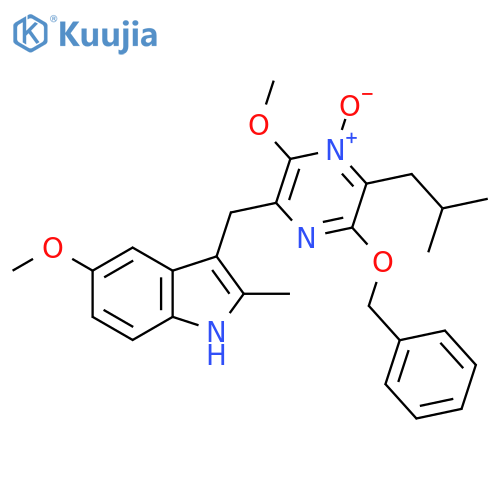 1H-Indole,5-methoxy-3-[[3-methoxy-5-(2-methylpropyl)-4-oxido-6-(phenylmethoxy)pyrazinyl]methyl]-2-methyl- structure