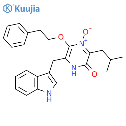 2(1H)-Pyrazinone,6-(1H-indol-3-ylmethyl)-3-(2-methylpropyl)-5-(2-phenylethoxy)-, 4-oxide structure