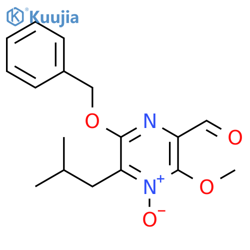 2-Pyrazinecarboxaldehyde, 3-methoxy-5-(2-methylpropyl)-6-(phenylmethoxy)-, 4-oxide structure