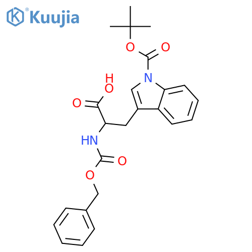 (2S)-2-{(benzyloxy)carbonylamino}-3-{1-(tert-butoxy)carbonyl-1H-indol-3-yl}propanoic acid structure