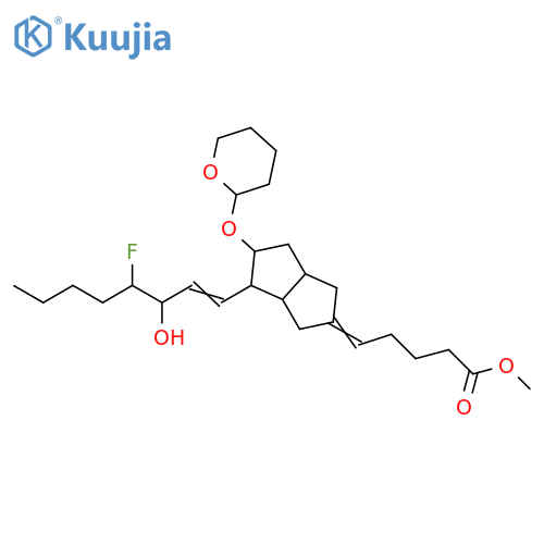 Pentanoic acid, 5-[4-(4-fluoro-3-hydroxy-1-octenyl)hexahydro-5-[(tetrahydro-2H-pyran-2-yl)oxy]-2(1H)-pentalenylidene]-, methyl ester (9CI) structure