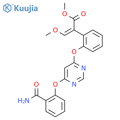 (E)-Methyl 2-(2-((6-(2-carbamoylphenoxy)pyrimidin-4-yl)oxy)phenyl)-3-methoxyacrylate structure