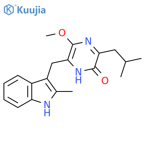 2(1H)-Pyrazinone,5-methoxy-6-[(2-methyl-1H-indol-3-yl)methyl]-3-(2-methylpropyl)- structure