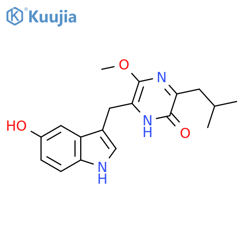 2(1H)-Pyrazinone,6-[(5-hydroxy-1H-indol-3-yl)methyl]-5-methoxy-3-(2-methylpropyl)- structure