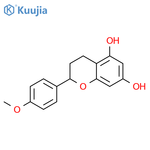2H-1-Benzopyran-5,7-diol, 3,4-dihydro-2-(4-methoxyphenyl)- structure