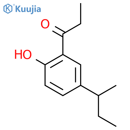 1-5-(butan-2-yl)-2-hydroxyphenylpropan-1-one structure