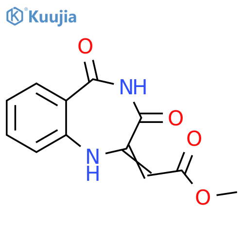 Acetic acid,(1,3,4,5-tetrahydro-3,5-dioxo-2H-1,4-benzodiazepin-2-ylidene)-, methylester structure