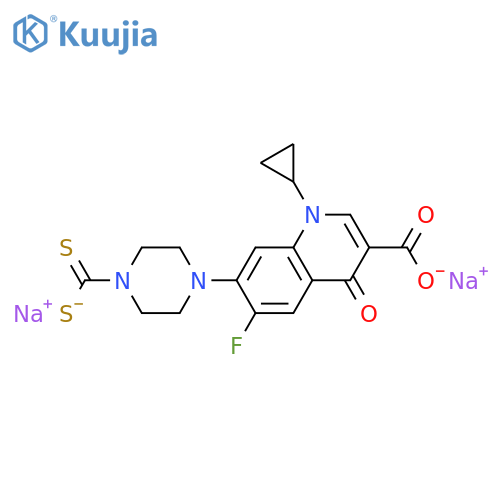 3-Quinolinecarboxylic acid, 1-cyclopropyl-7-[4-(dithiocarboxy)-1-piperazinyl]-6-fluoro-1,4-dihydro-4-oxo-, disodiuM salt (9CI) structure
