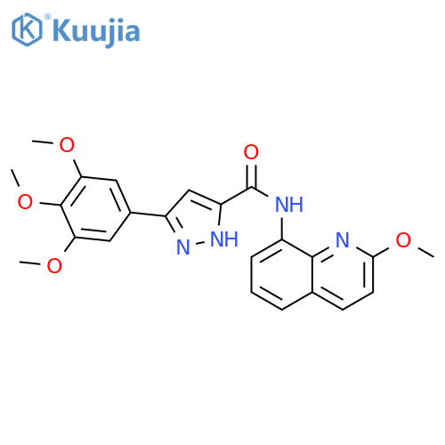 N-(2-methoxyquinolin-8-yl)-3-(3,4,5-trimethoxyphenyl)-1H-pyrazole-5-carboxamide structure