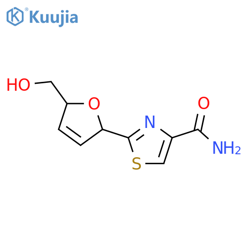 4-Thiazolecarboxamide,2-[2,5-dihydro-5-(hydroxymethyl)-2-furanyl]-, (2R-cis)- (9CI) structure