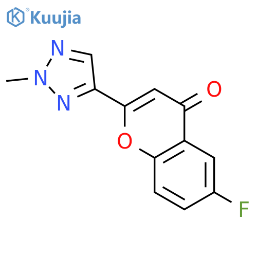 4H-1-Benzopyran-4-one,6-fluoro-2-(2-methyl-2H-1,2,3-triazol-4-yl)- structure