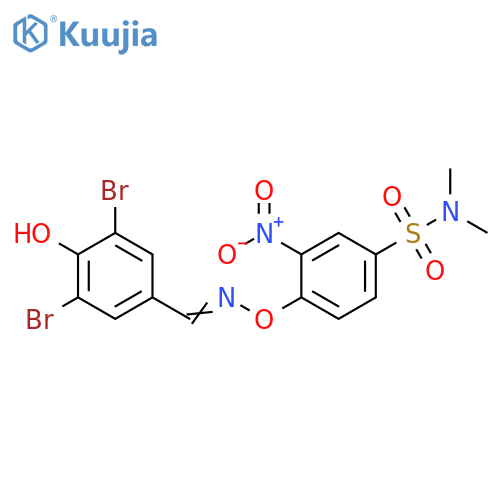 Benzenesulfonamide,4-[[[(3,5-dibromo-4-hydroxyphenyl)methylene]amino]oxy]-N,N-dimethyl-3-nitro- structure
