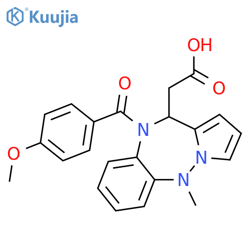 5H-Pyrrolo[1,2-b][1,2,5]benzotriazepine-11-aceticacid, 10,11-dihydro-10-(4-methoxybenzoyl)-5-methyl- structure