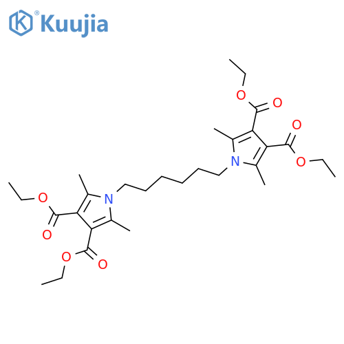1H-Pyrrole-3,4-dicarboxylicacid, 1,1'-(1,6-hexanediyl)bis[2,5-dimethyl-, 3,3',4,4'-tetraethyl ester structure