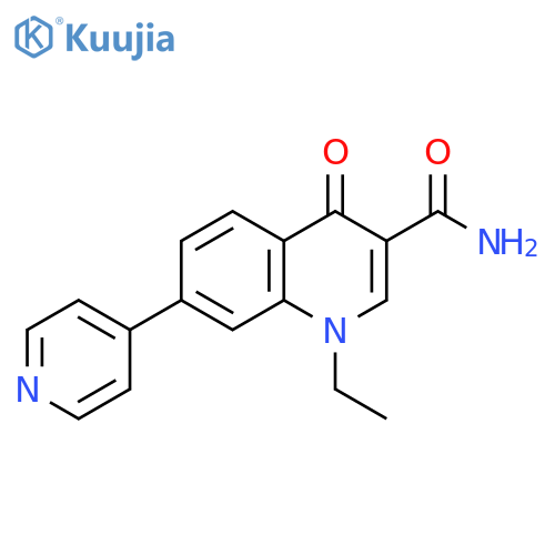 3-Quinolinecarboxamide, 1-ethyl-1,4-dihydro-4-oxo-7-(4-pyridinyl)- structure