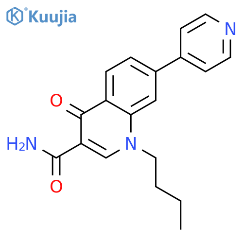 3-Quinolinecarboxamide, 1-butyl-1,4-dihydro-4-oxo-7-(4-pyridinyl)- structure