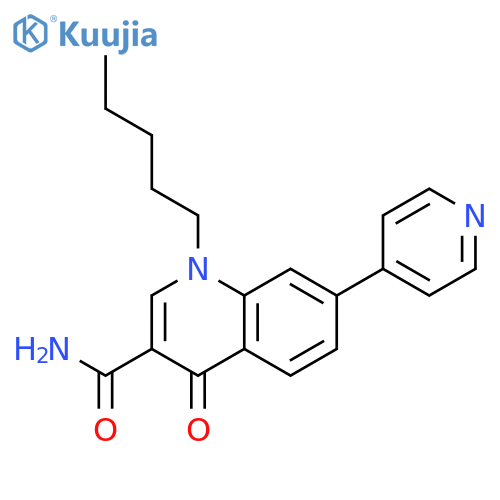 3-Quinolinecarboxamide, 1,4-dihydro-4-oxo-1-pentyl-7-(4-pyridinyl)- structure