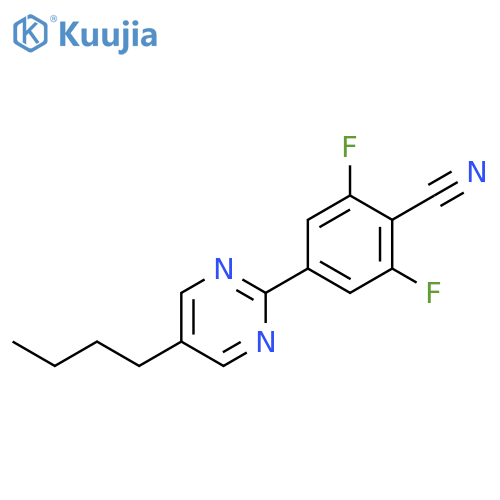 Benzonitrile, 4-(5-butyl-2-pyrimidinyl)-2,6-difluoro- structure