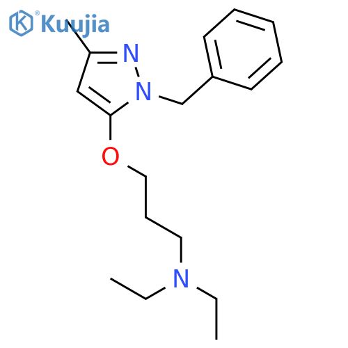 1-Propanamine,N,N-diethyl-3-[[3-methyl-1-(phenylmethyl)-1H-pyrazol-5-yl]oxy]- structure